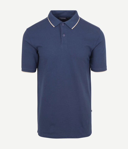 Suitable respect polo tip ferry denim blauw | Regular-fit