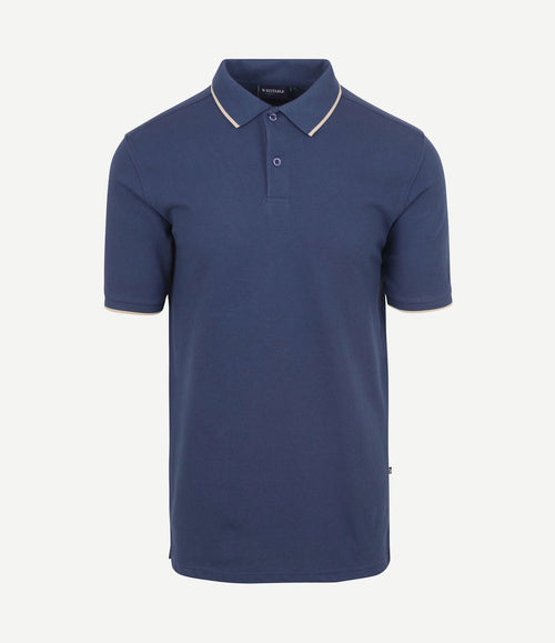 Respect polo tip ferry denim blauw