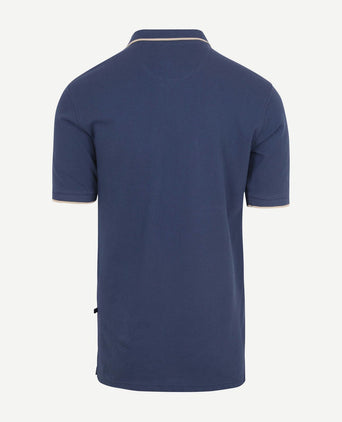 Suitable respect polo tip ferry denim blauw | Regular-fit