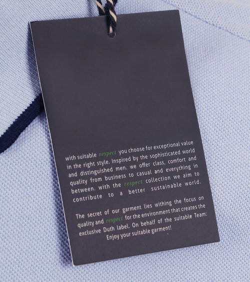 Suitable respect polo tip ferry lichtblauw | Regular-fit