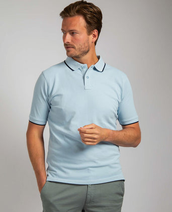 Suitable respect polo tip ferry lichtblauw | Regular-fit