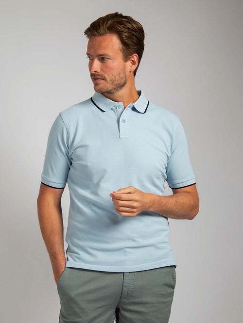 Suitable respect polo tip ferry lichtblauw | Regular-fit