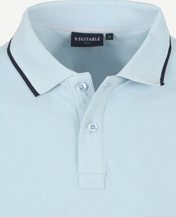Suitable respect polo tip ferry lichtblauw | Regular-fit