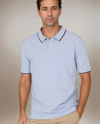 Suitable respect polo tip ferry lichtblauw | Regular-fit