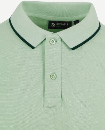 Suitable respect polo tip ferry lichtgroen | Regular-fit