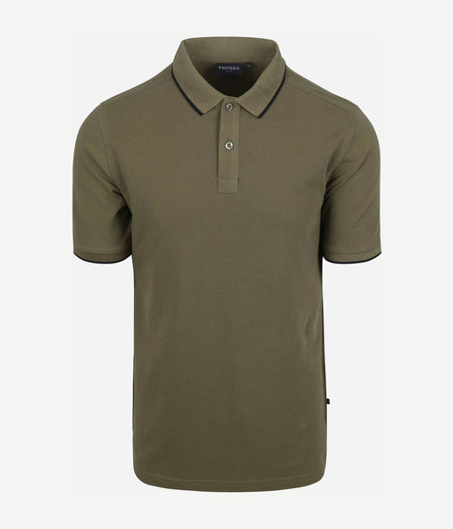 Suitable respect polo tip ferry olijfgroen | Regular-fit