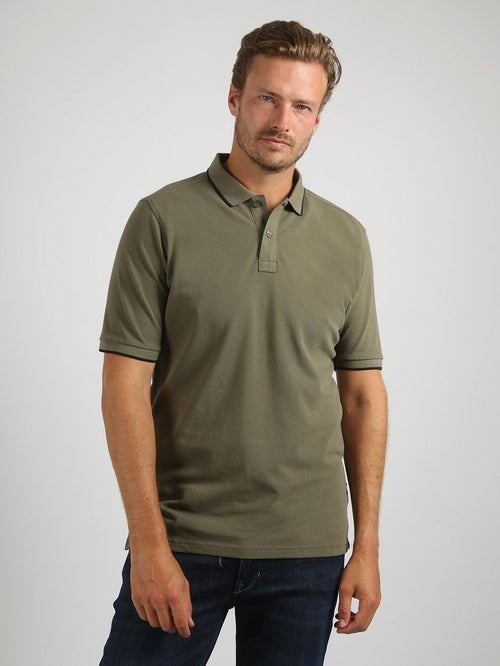 Suitable respect polo tip ferry olijfgroen | Regular-fit