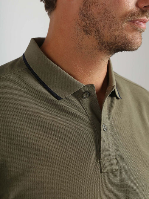 Suitable respect polo tip ferry olijfgroen | Regular-fit