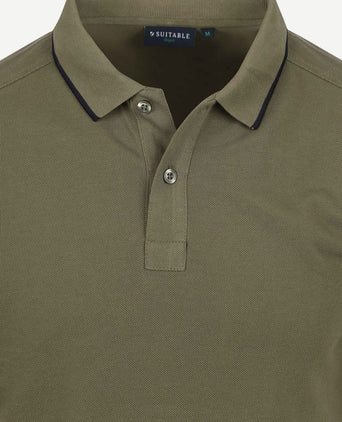 Suitable respect polo tip ferry olijfgroen | Regular-fit