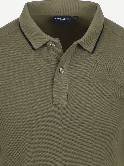 Suitable respect polo tip ferry olijfgroen | Regular-fit