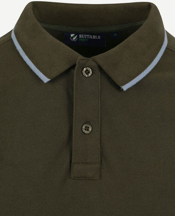 Suitable respect polo tip ferry olijfgroen | Regular-fit