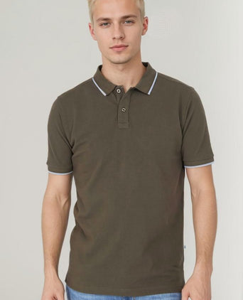 Suitable respect polo tip ferry olijfgroen | Regular-fit