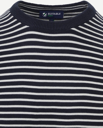 Suitable respect trui otto blauw streep | Regular-fit