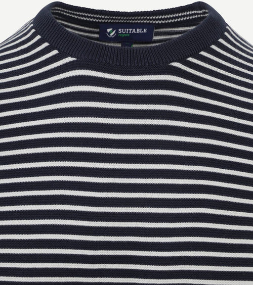 Suitable respect trui otto blauw streep | Regular-fit