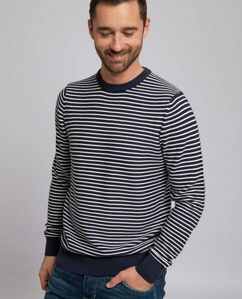 Suitable respect trui otto blauw streep | Regular-fit