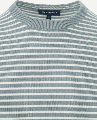 Suitable respect trui otto groen streep | Regular-fit