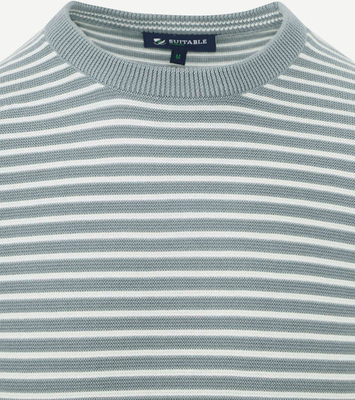 Suitable respect trui otto groen streep | Regular-fit