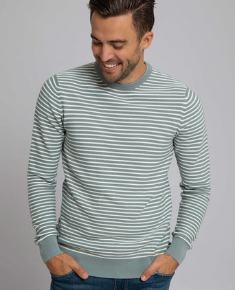 Suitable respect trui otto groen streep | Regular-fit