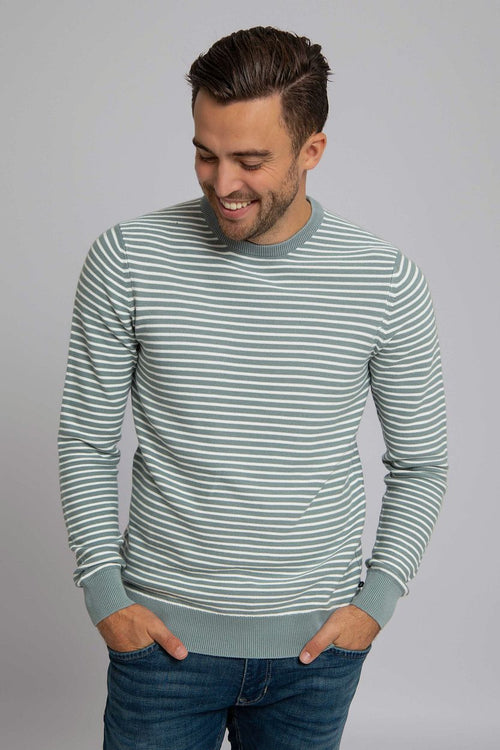 Suitable respect trui otto groen streep | Regular-fit