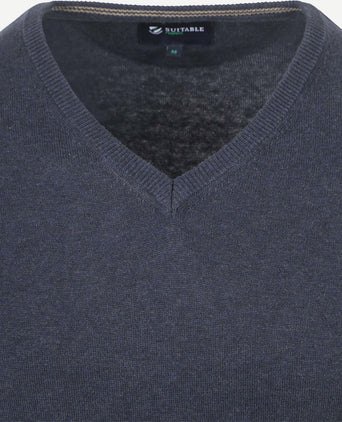 Suitable respect vinir pullover melange donkerblauw