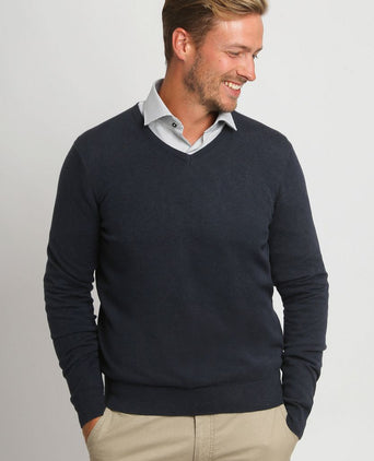 Suitable respect vinir pullover melange donkerblauw