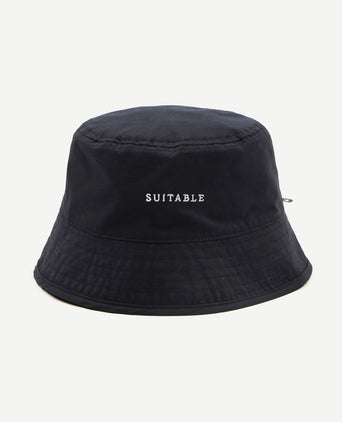 Reversible bucket hat donkerblauw oranje