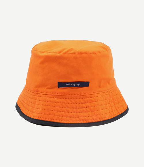Reversible bucket hat donkerblauw oranje