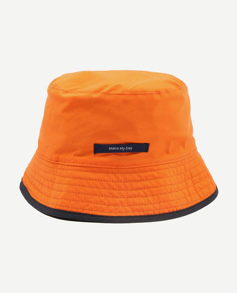 Reversible bucket hat donkerblauw oranje