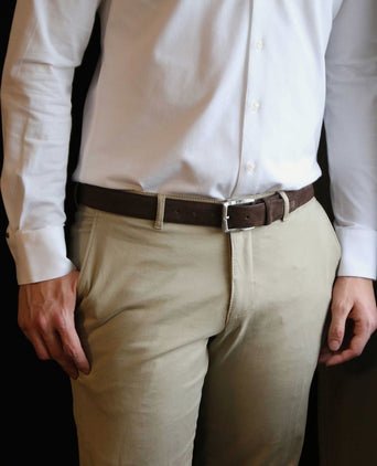 Suitable riem suede bruin 308