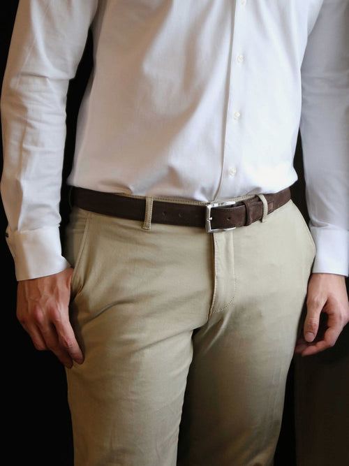 Suitable riem suede bruin 308