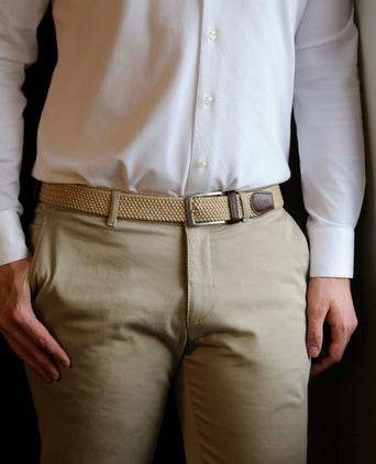 Suitable geweven riem beige