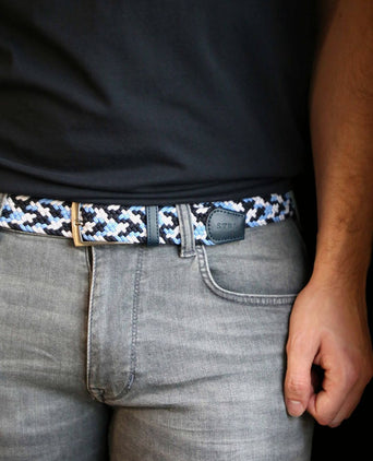 Geweven riem donkerblauw blauw