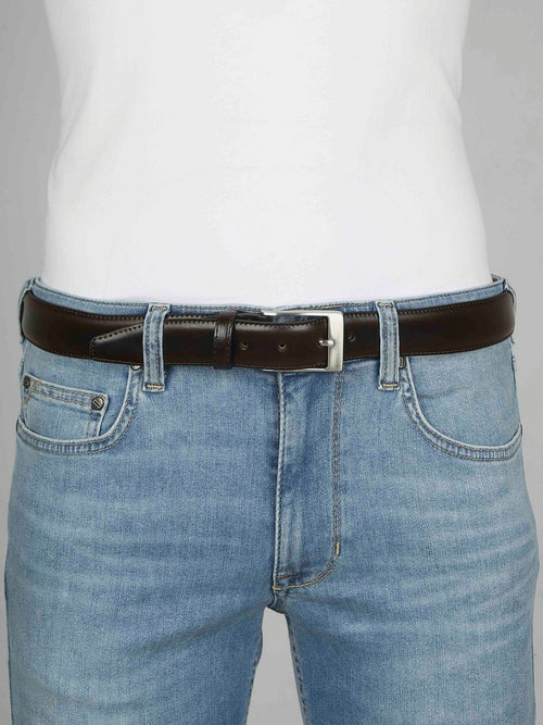 Suitable riem donkerbruin leer 023