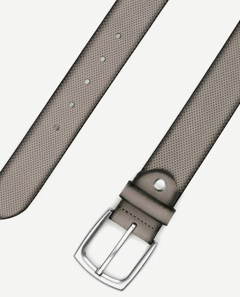 Suitable riem leer grijs