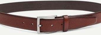 Suitable riem structuur leer cognac