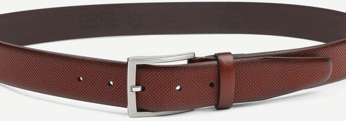 Suitable riem structuur leer cognac