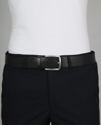 Suitable riem structuur leer donkerblauw