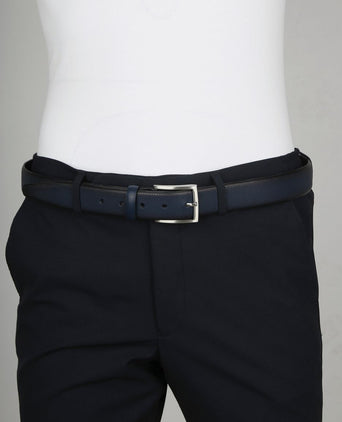 Suitable riem structuur leer donkerblauw