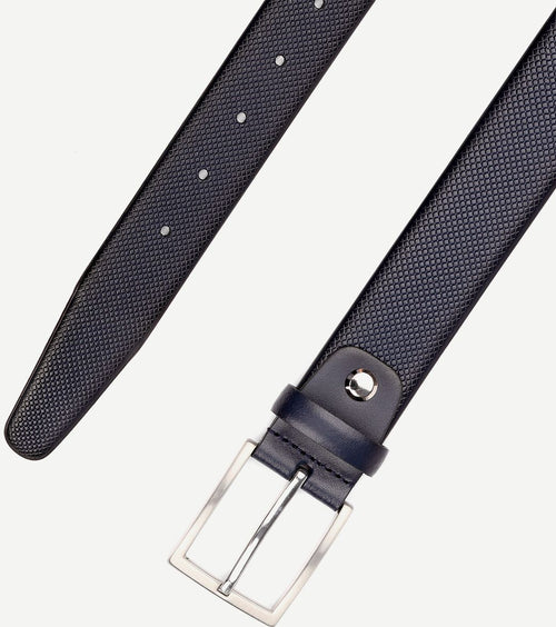 Suitable riem structuur leer donkerblauw
