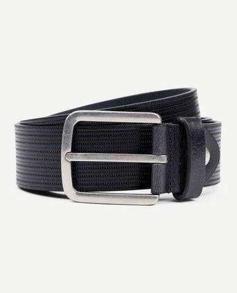 Suitable riem structuur leer donkerblauw
