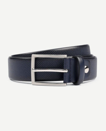 Suitable riem structuur leer donkerblauw