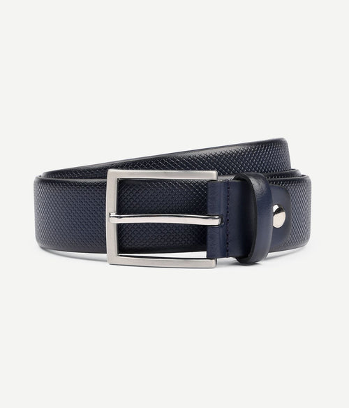 Suitable riem structuur leer donkerblauw