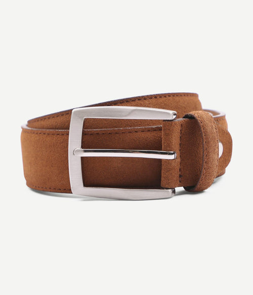 Suitable riem suede cognac 307