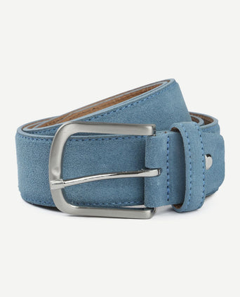 Riem suède leer blauw