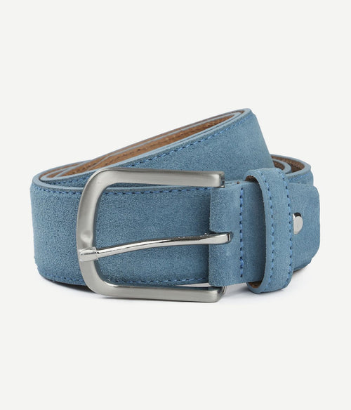 Suitable riem suède leer blauw