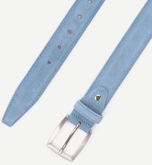 Suitable riem suède leer blauw