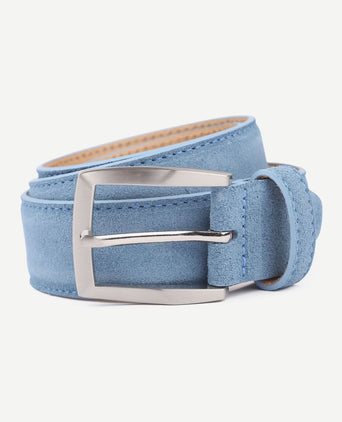 Suitable riem suède leer blauw