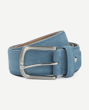 Riem suède leer blauw