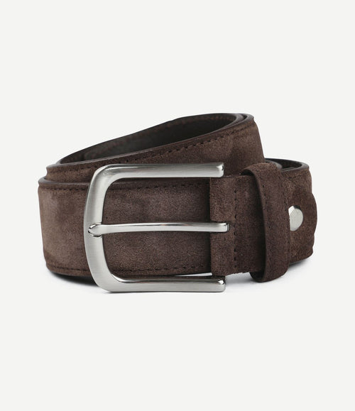 Riem suède leer bruin