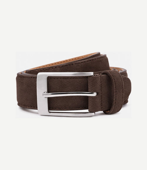 Riem suède leer bruin